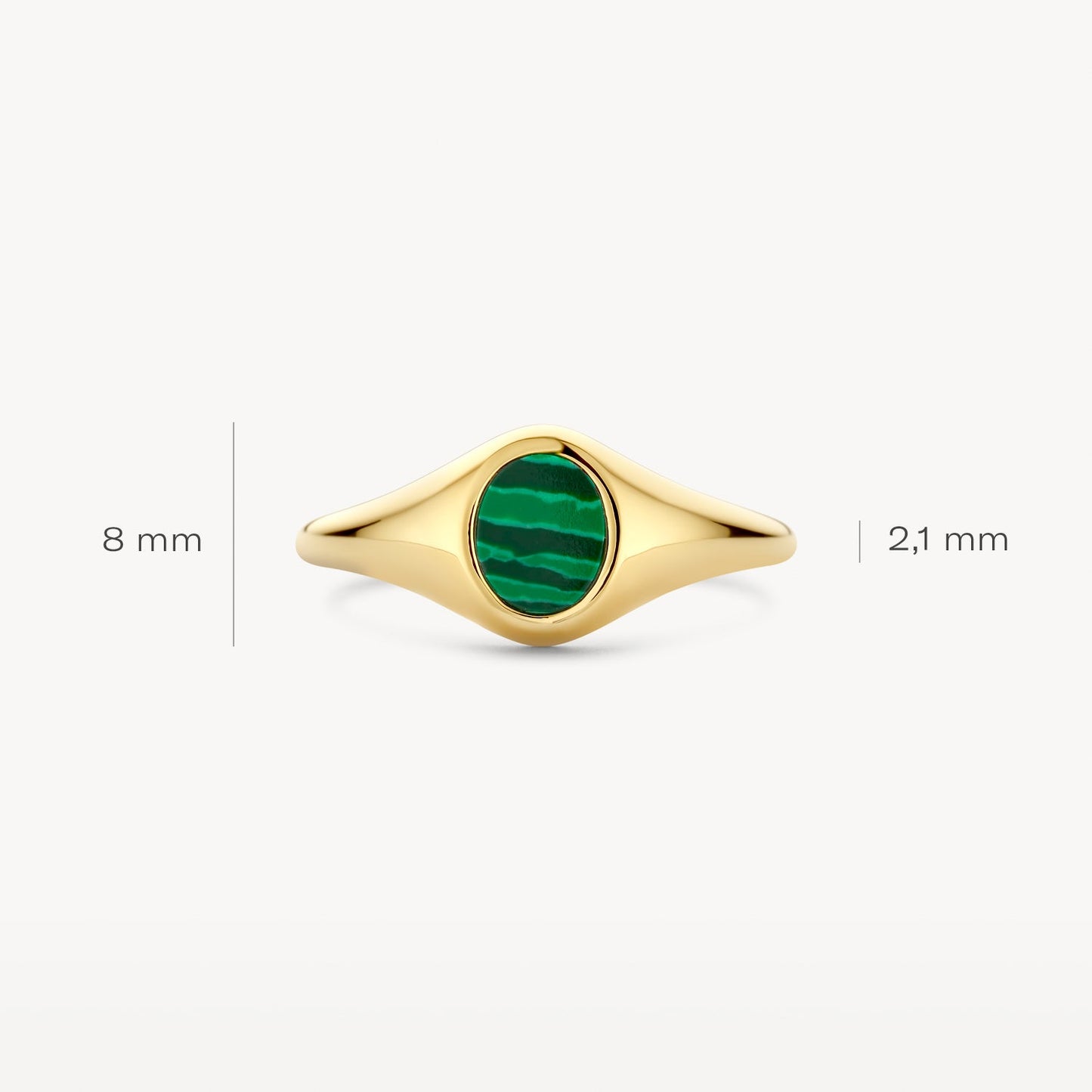 Ring mit eingelassenem Malachit