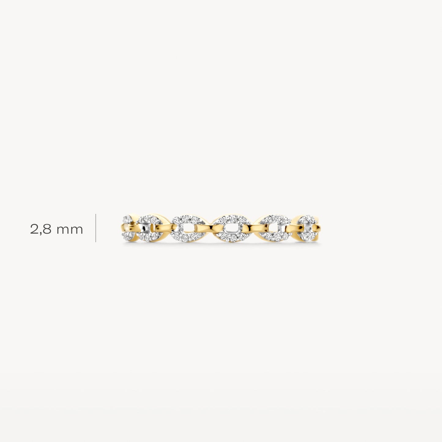 Ring mit Gliederoptik und Pavé-Fassung