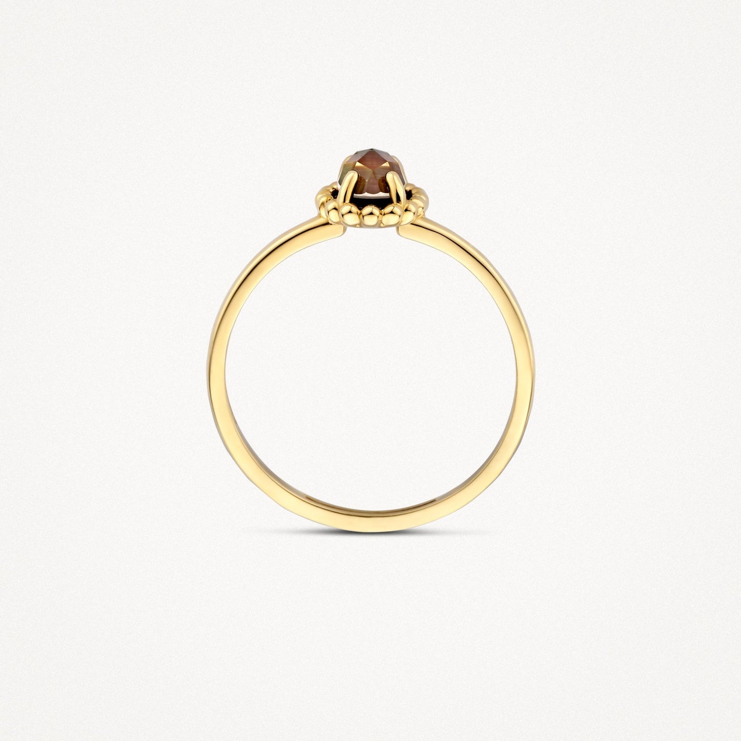 Ring mit schwarzem Perlmutt und Bergkristall