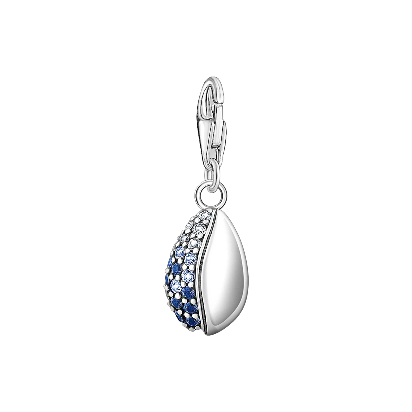 Charm-Anhänger Muschel mit blauen Steinen silber