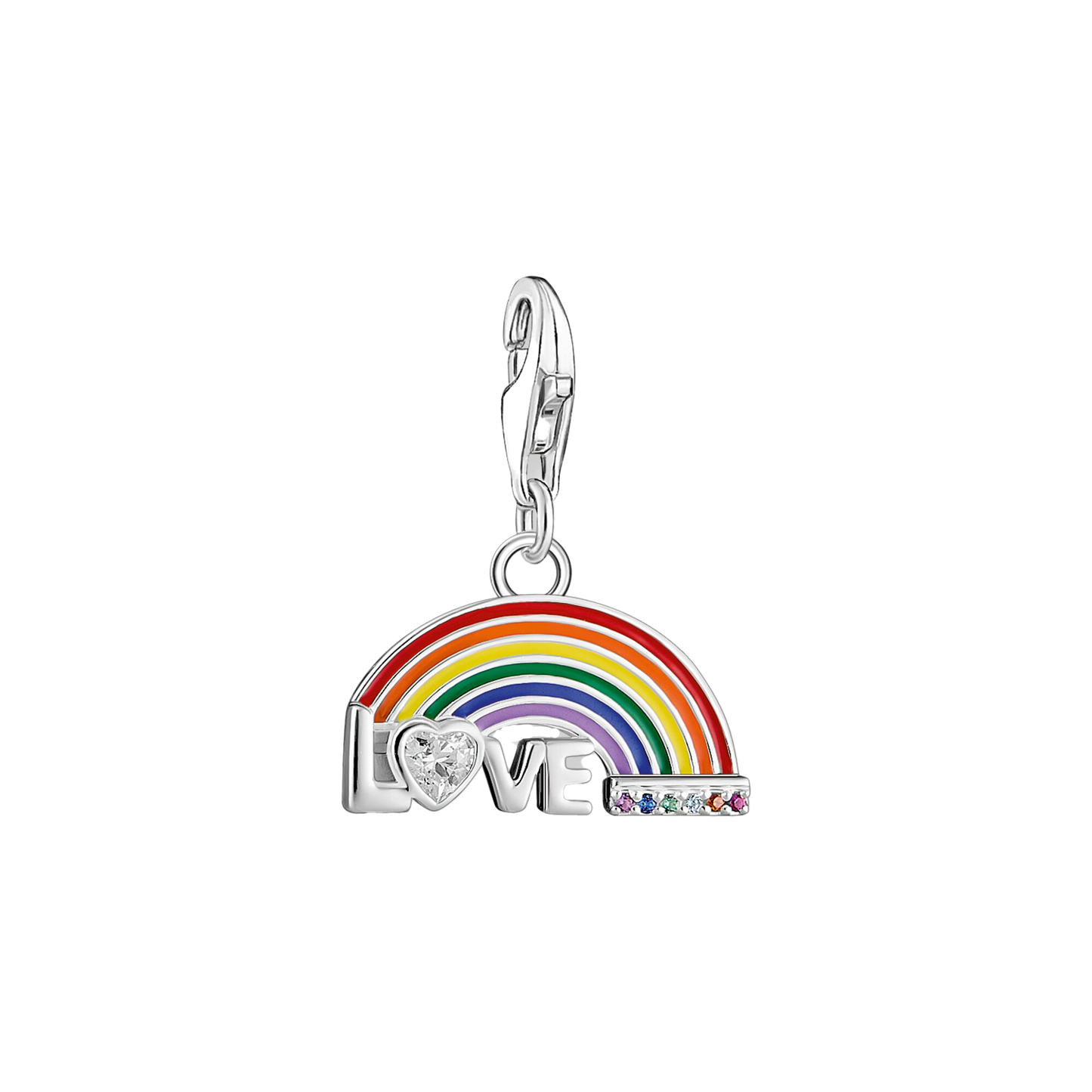 Charm-Anhänger bunter Regenbogen Silber