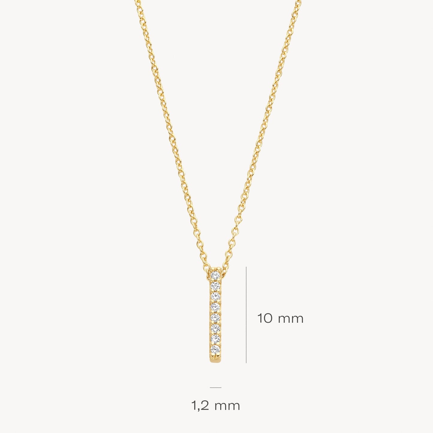 Halskette mit Stab aus 585 Gold