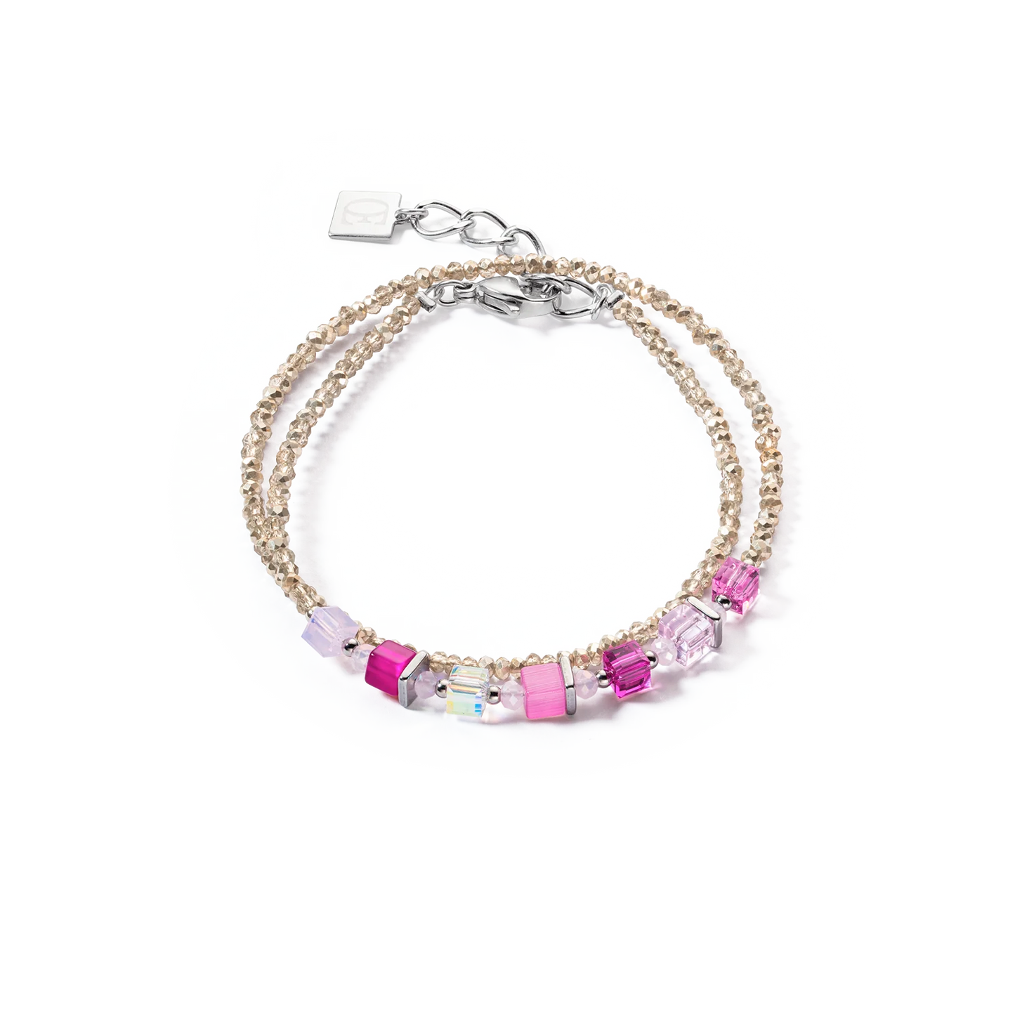 Joyful Colours Wrap Armband silber rosa