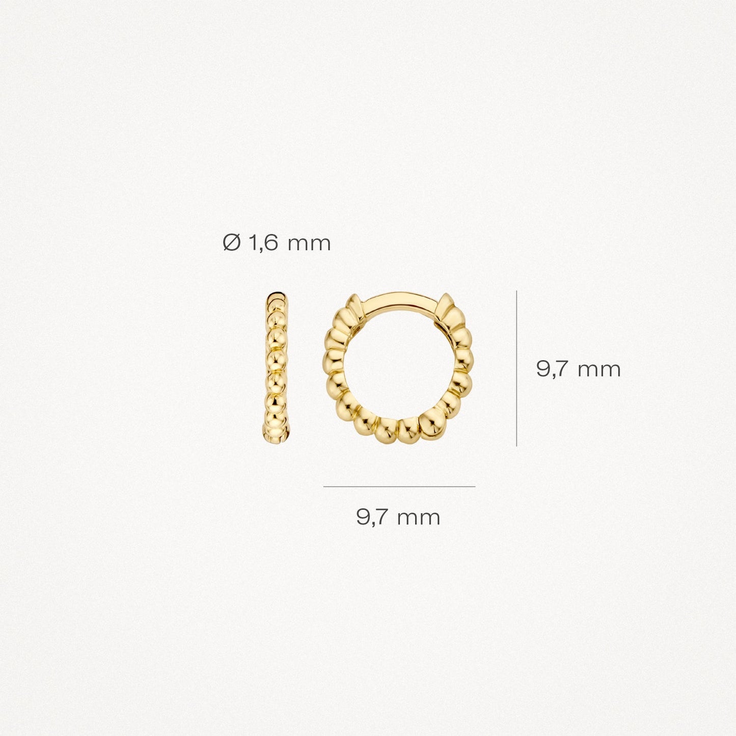 Creolen 9mm Kugeloptik aus 585 Gold