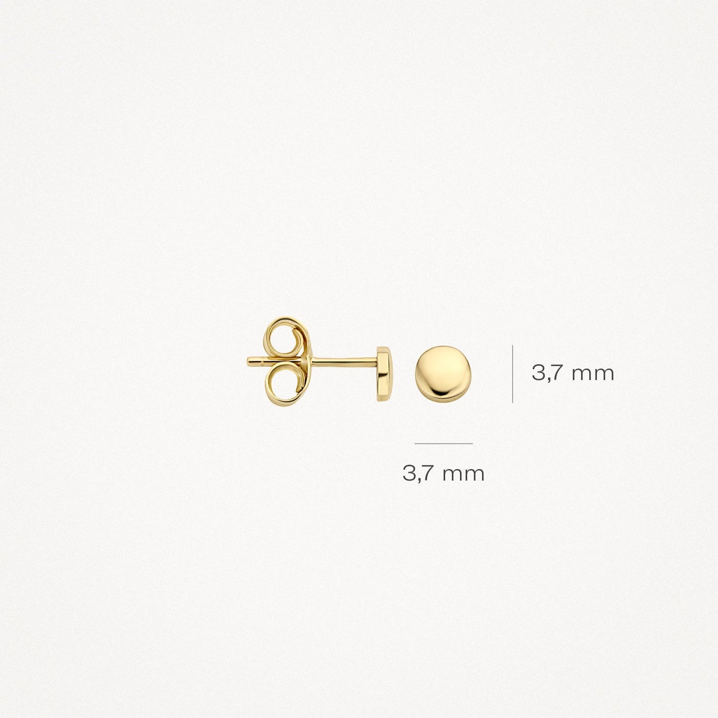 Runde Ohrstecker flach aus 585 Gold