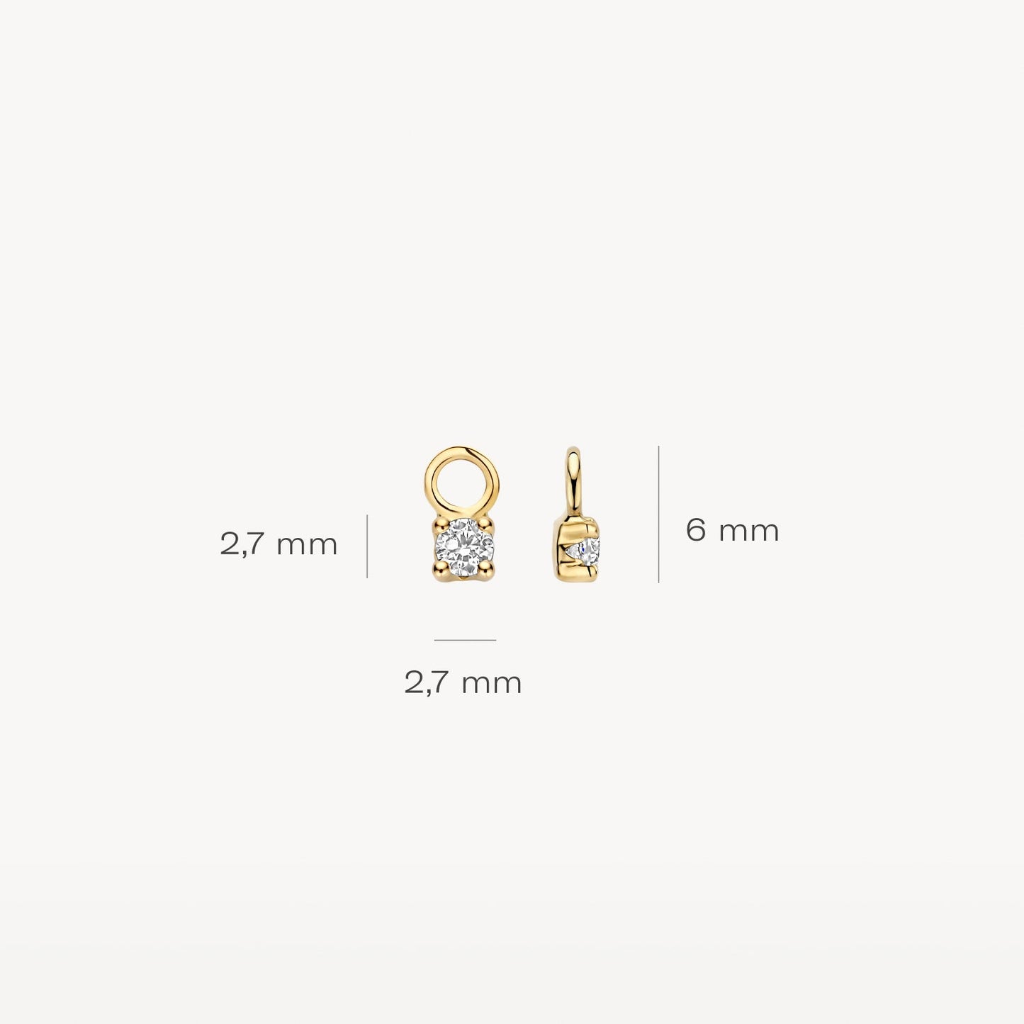 Ohrring-Anhänger mit Zirkonia aus 585 Gold