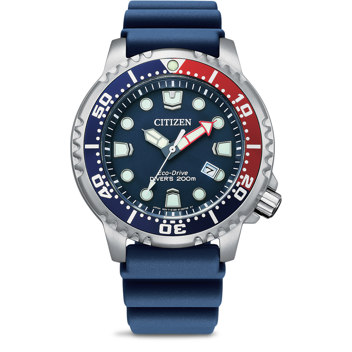 Promaster Eco-Drive Taucher blau-rot - PERDONA