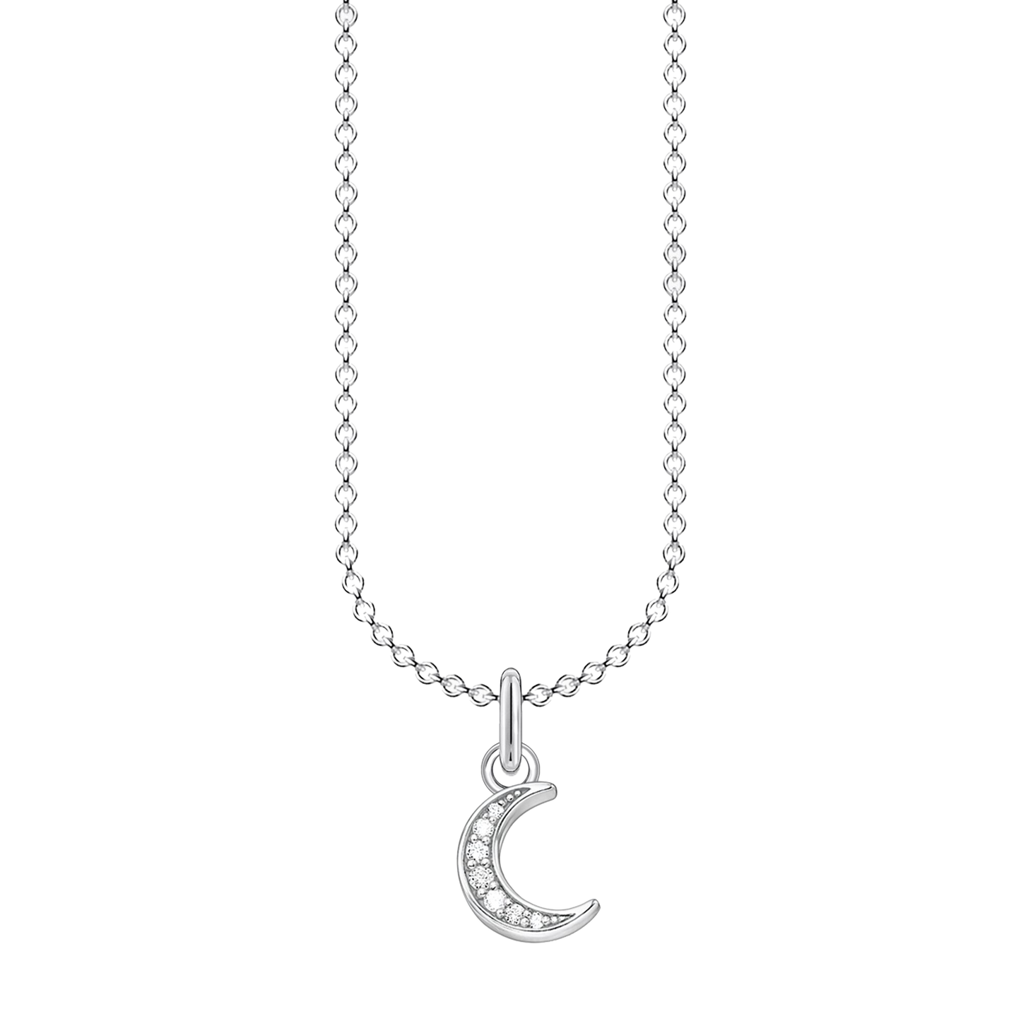Kette Mond Pavé silber