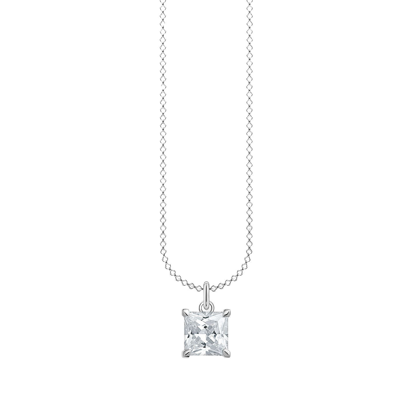 Kette mit weißem Stein silber