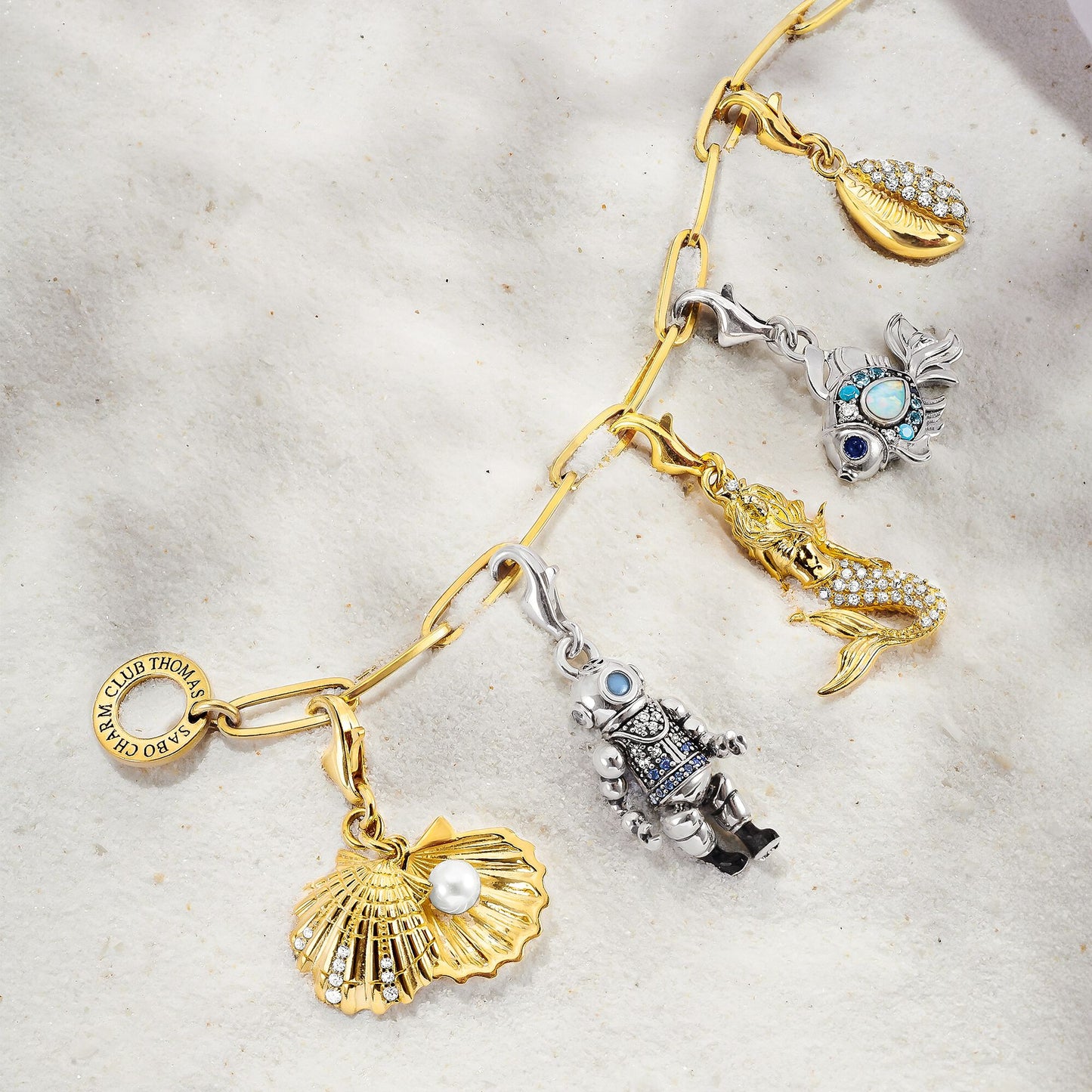 Charm-Anhänger Muschel gold