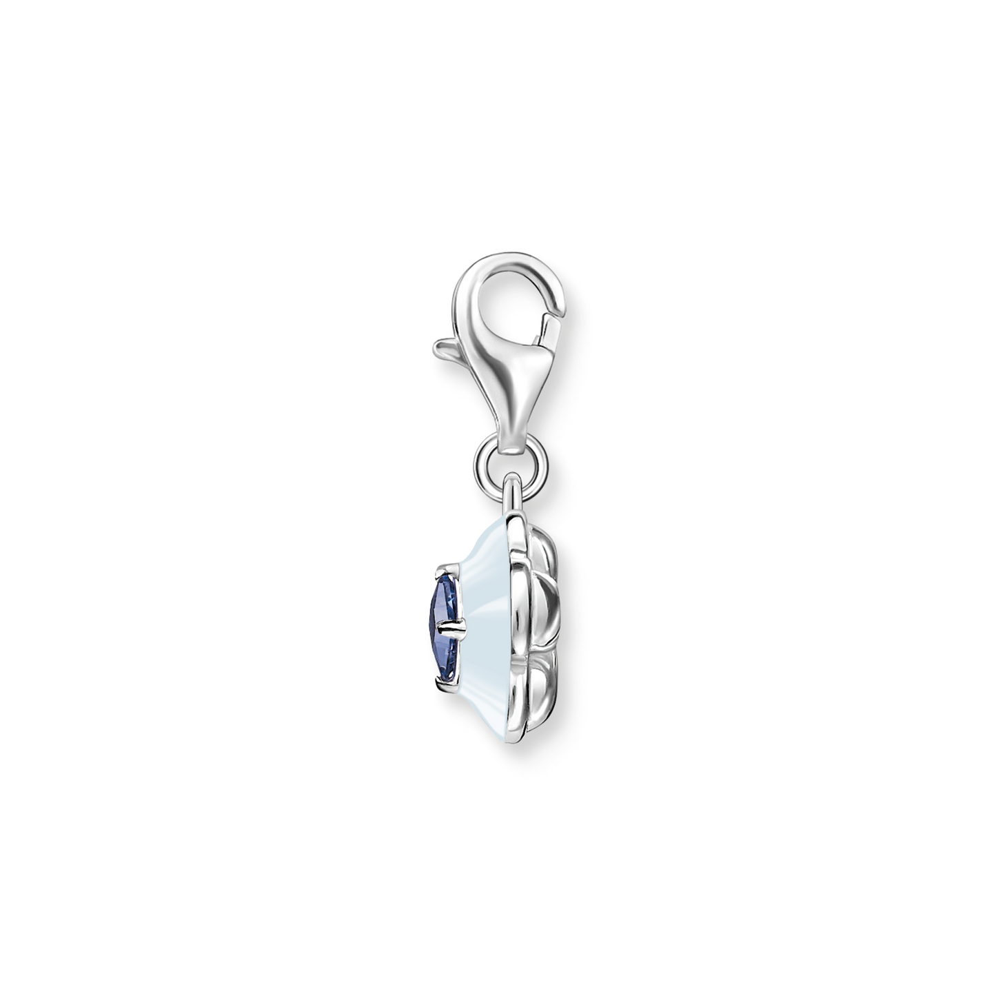 Charm-Anhänger Blume mit blauem Stein Silber - PERDONA