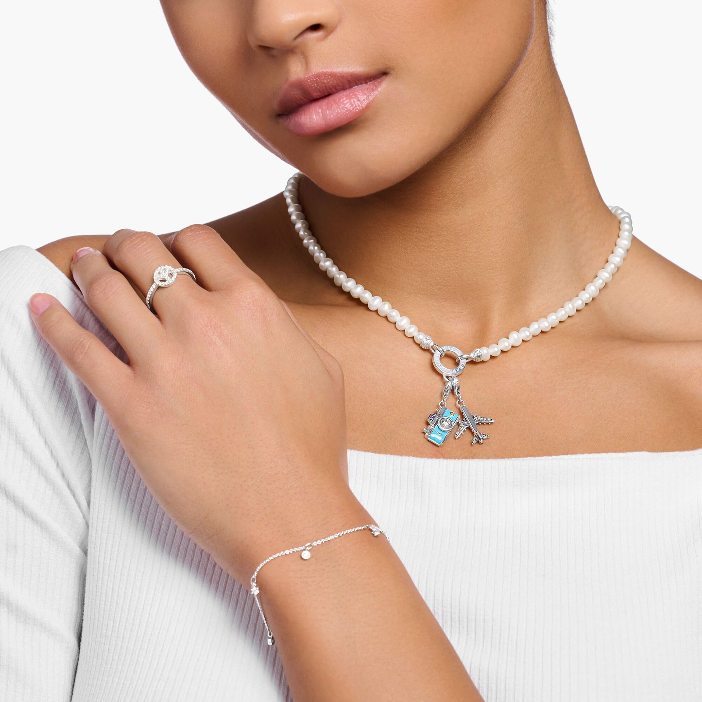 Charm-Anhänger türkise Retro Kamera Silber - PERDONA