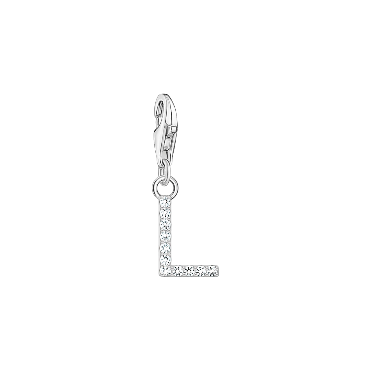 A-Z Charm-Anhänger Buchstabe sibler mit weißen Steinen