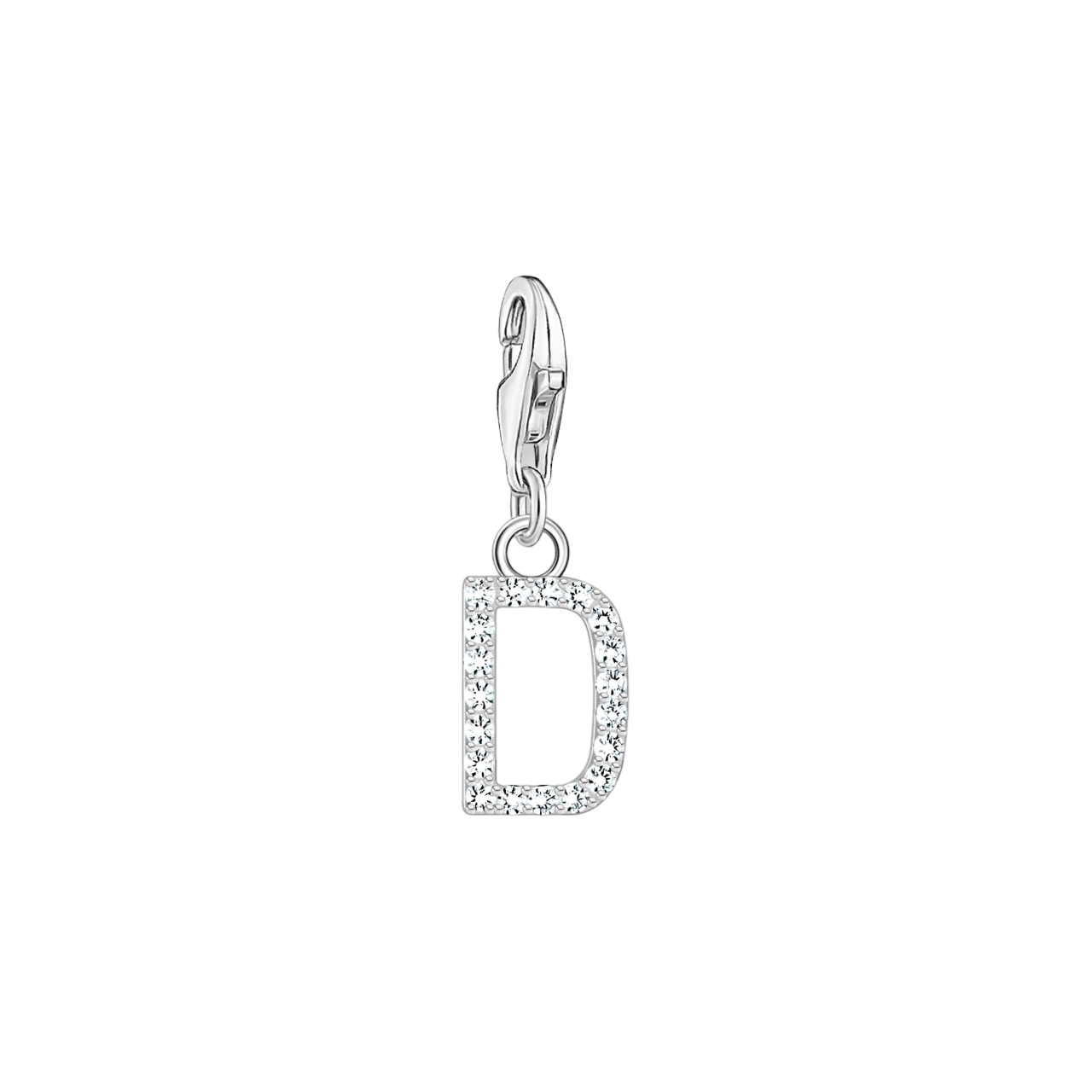 A-Z Charm-Anhänger Buchstabe sibler mit weißen Steinen