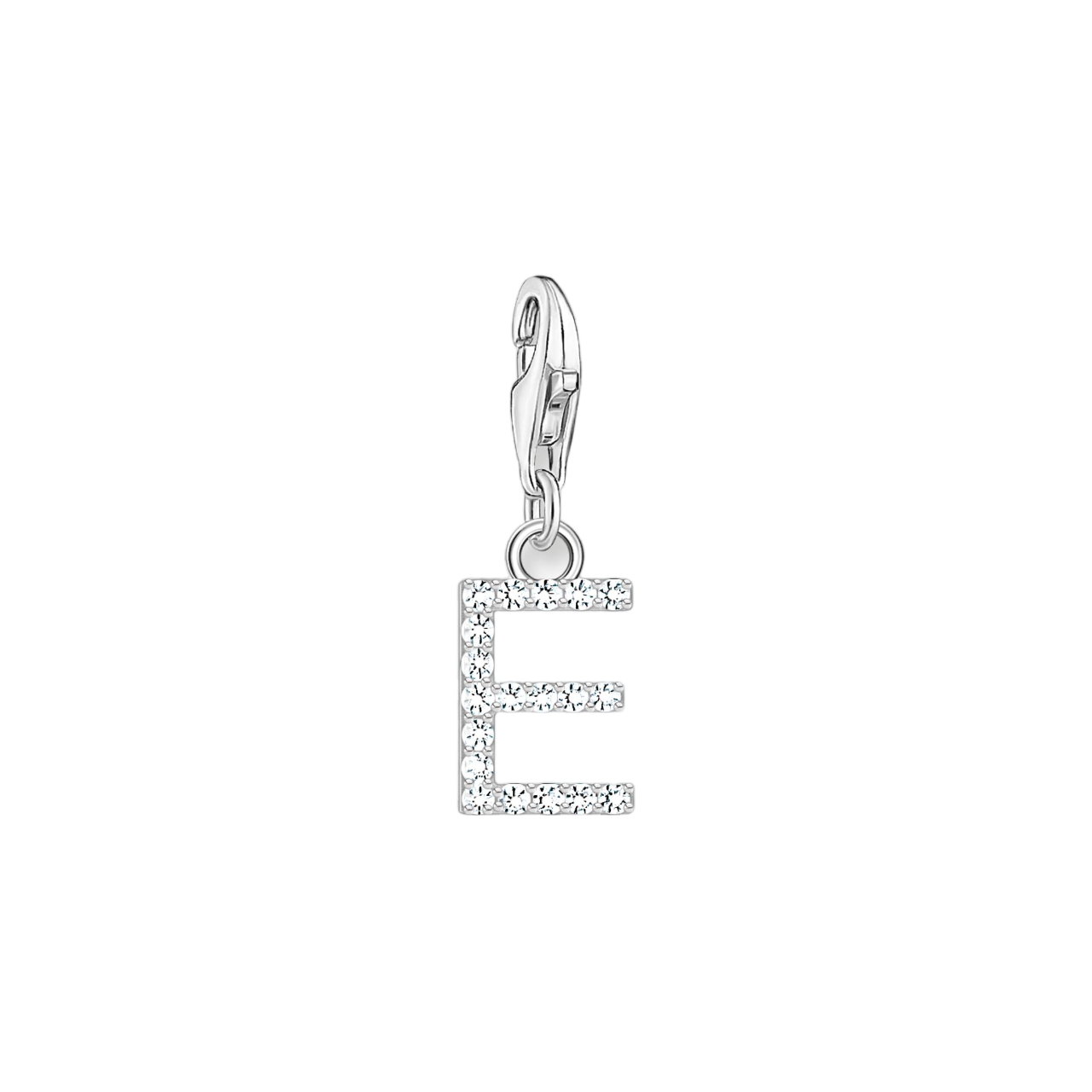 A-Z Charm-Anhänger Buchstabe sibler mit weißen Steinen