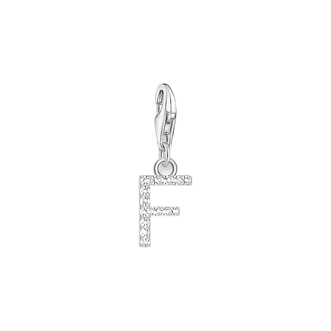 A-Z Charm-Anhänger Buchstabe sibler mit weißen Steinen