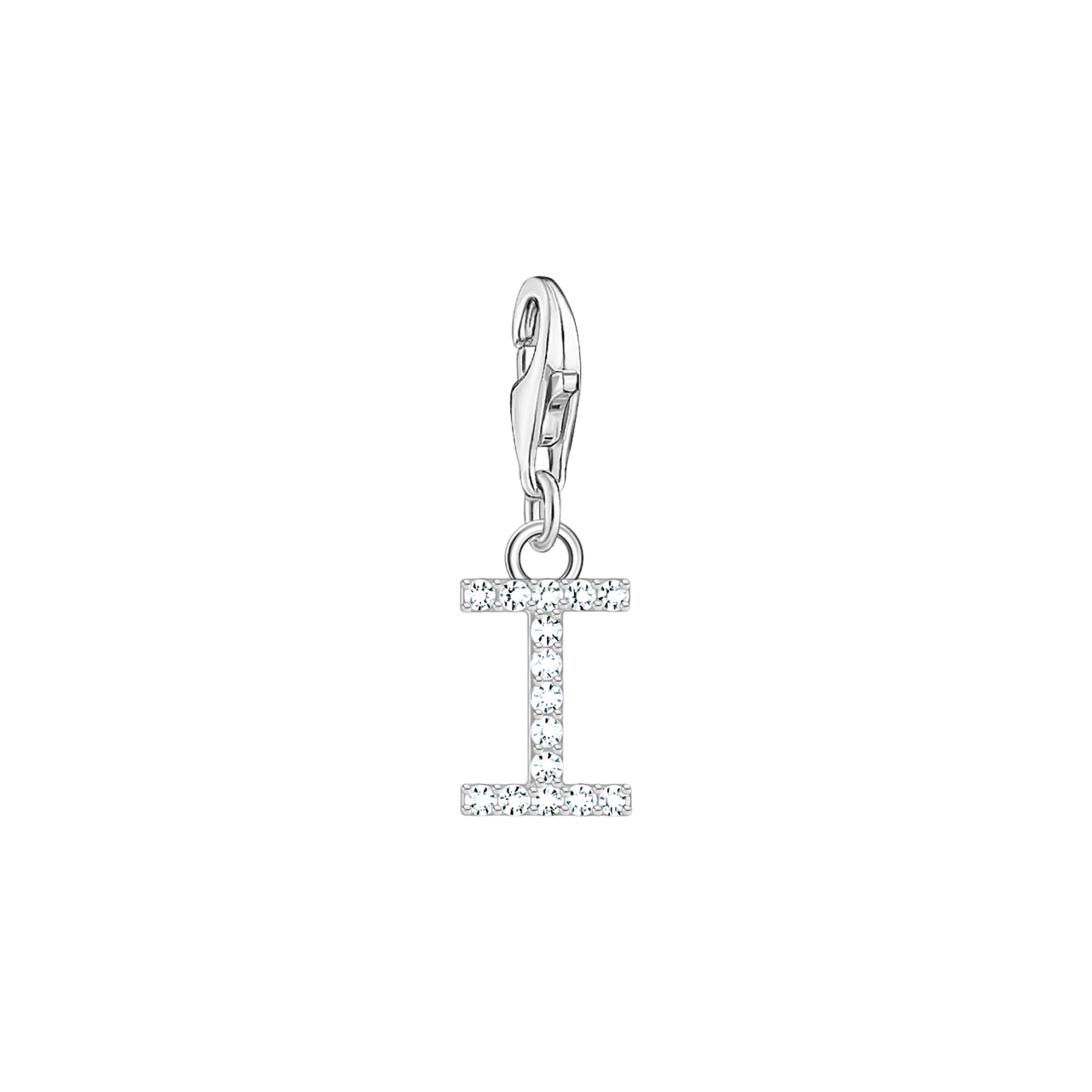 A-Z Charm-Anhänger Buchstabe sibler mit weißen Steinen