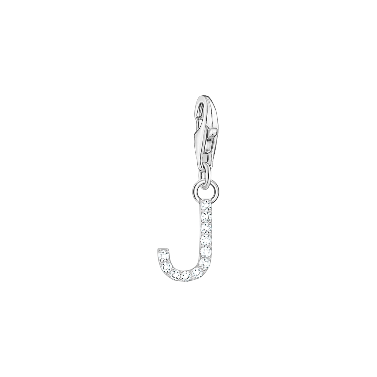 A-Z Charm-Anhänger Buchstabe sibler mit weißen Steinen