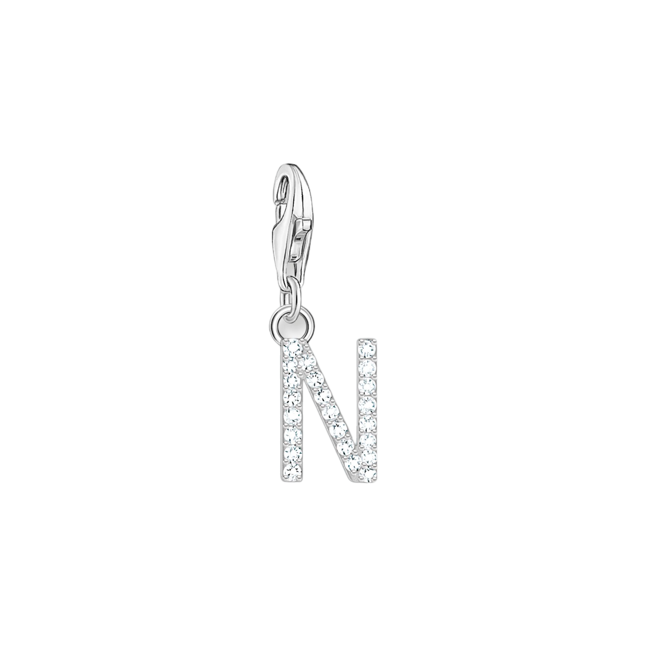 A-Z Charm-Anhänger Buchstabe sibler mit weißen Steinen