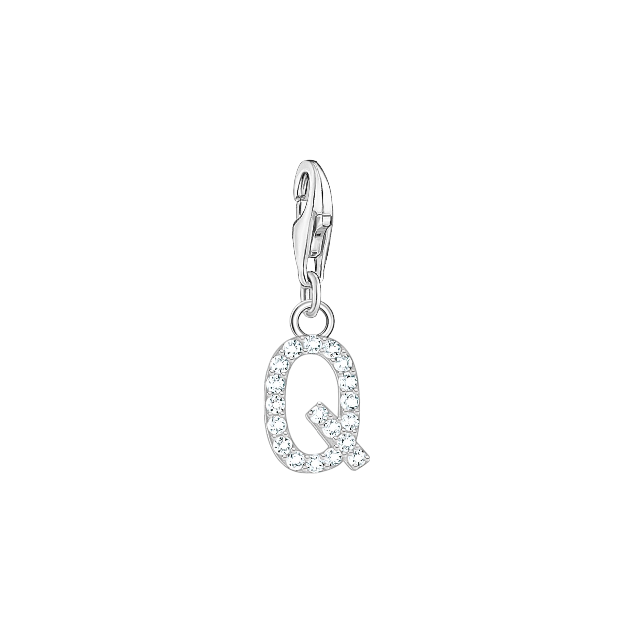 A-Z Charm-Anhänger Buchstabe sibler mit weißen Steinen