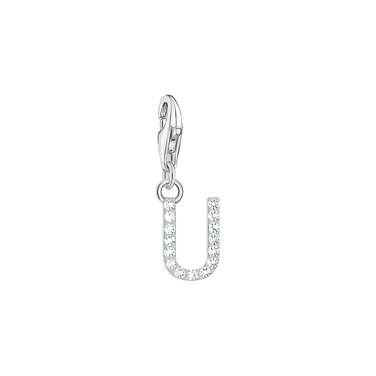A-Z Charm-Anhänger Buchstabe sibler mit weißen Steinen