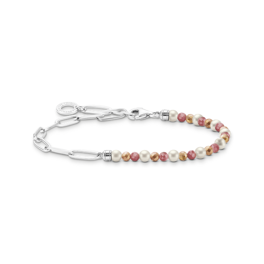 Charm-Armband mit bunten Beads, weißen Perlen - PERDONA