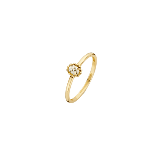 Ring mit weißem Topas in Fassung mit Kugeloptik - PERDONA