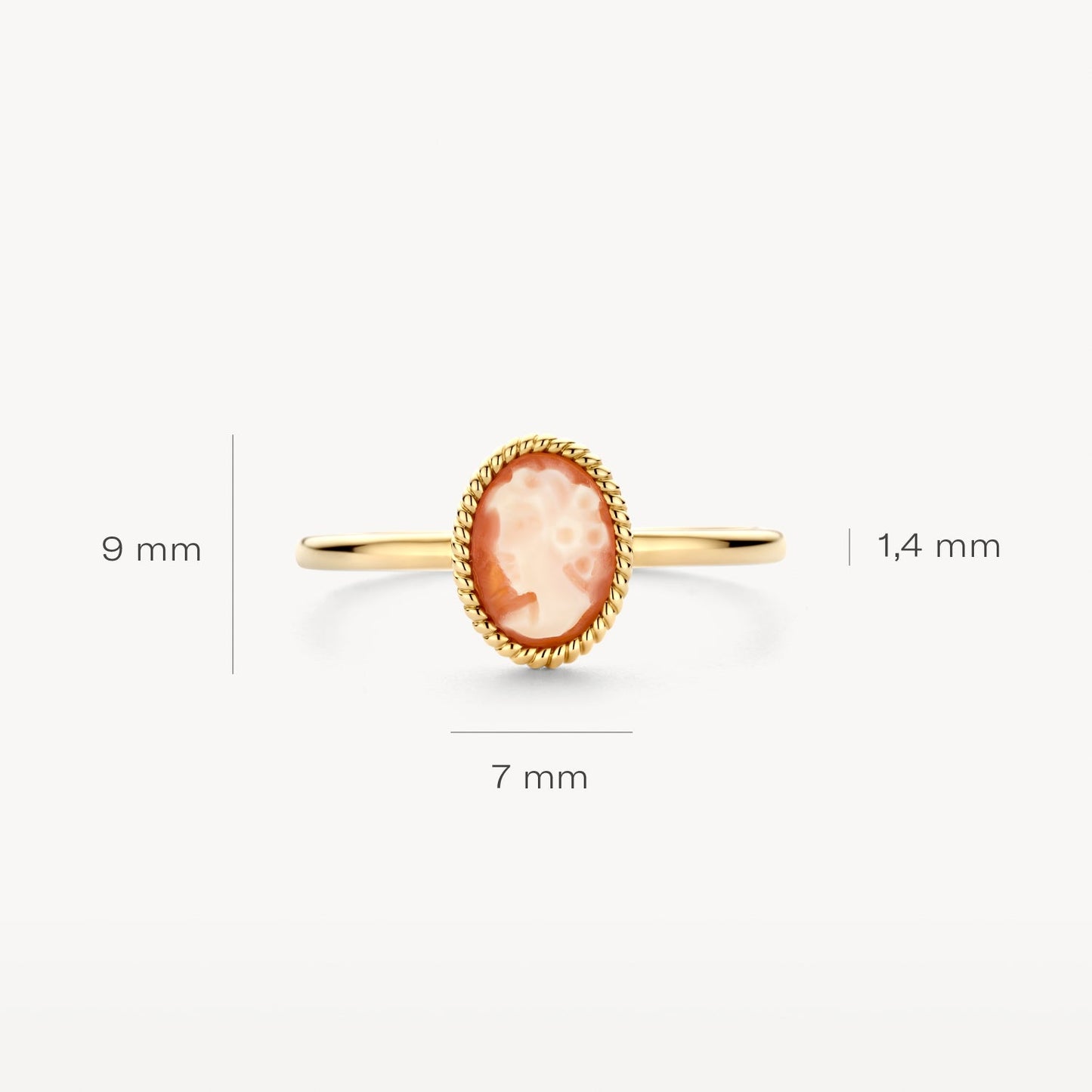 Ring mit Kamee in Kordeloptik