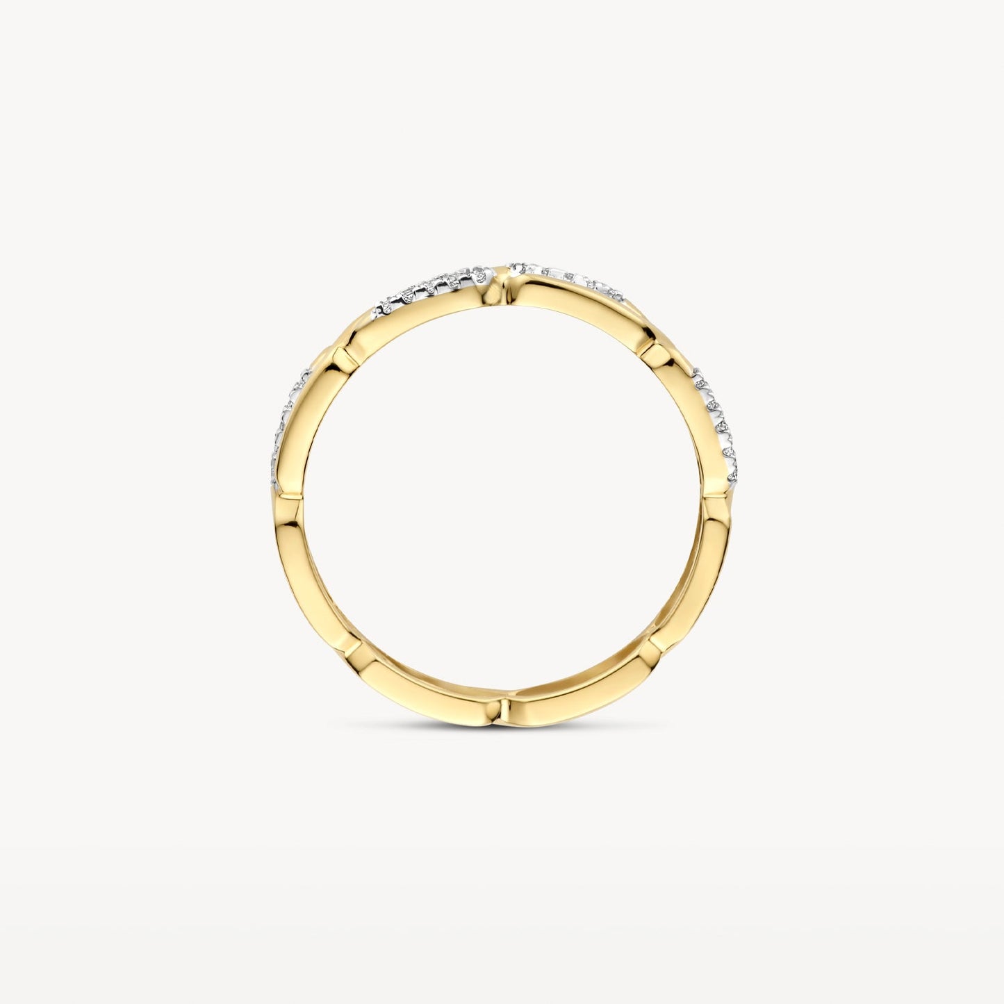 Ring mit Gliederoptik und Entourage-Fassung