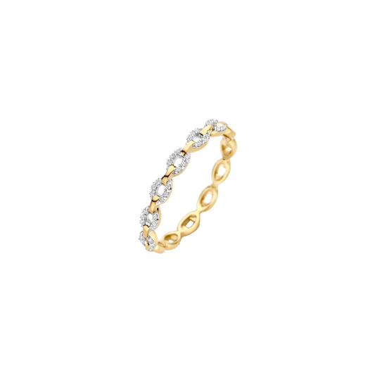 Ring mit Gliederoptik und Pavé-Fassung - PERDONA