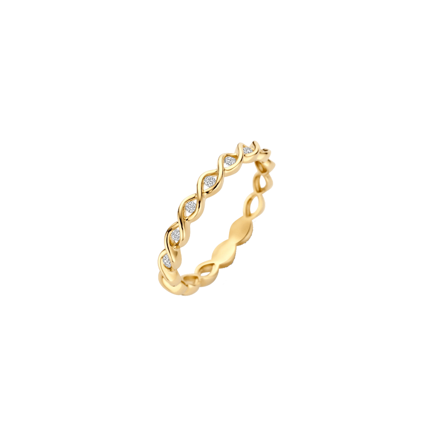 Ring mit geflochtenem Design und Kanalfassung