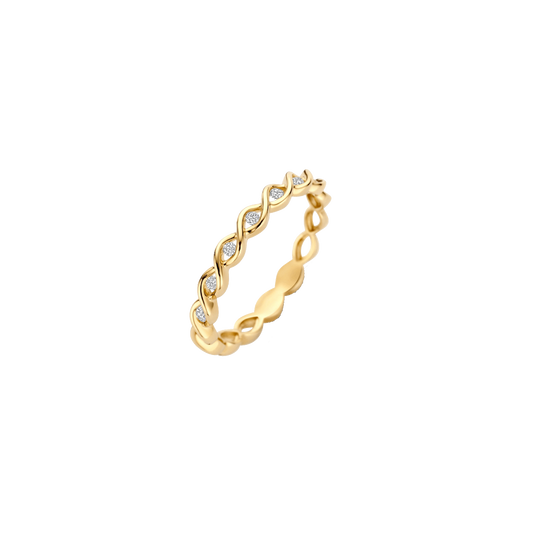 Ring mit geflochtenem Design und Kanalfassung - PERDONA