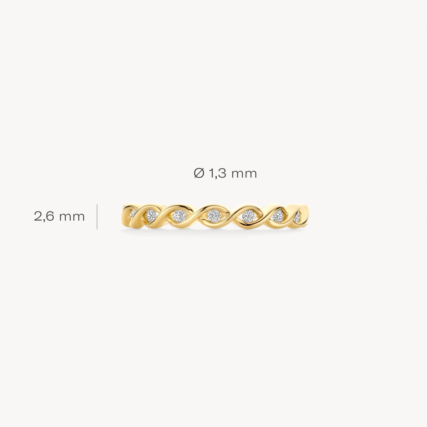Ring mit geflochtenem Design und Kanalfassung