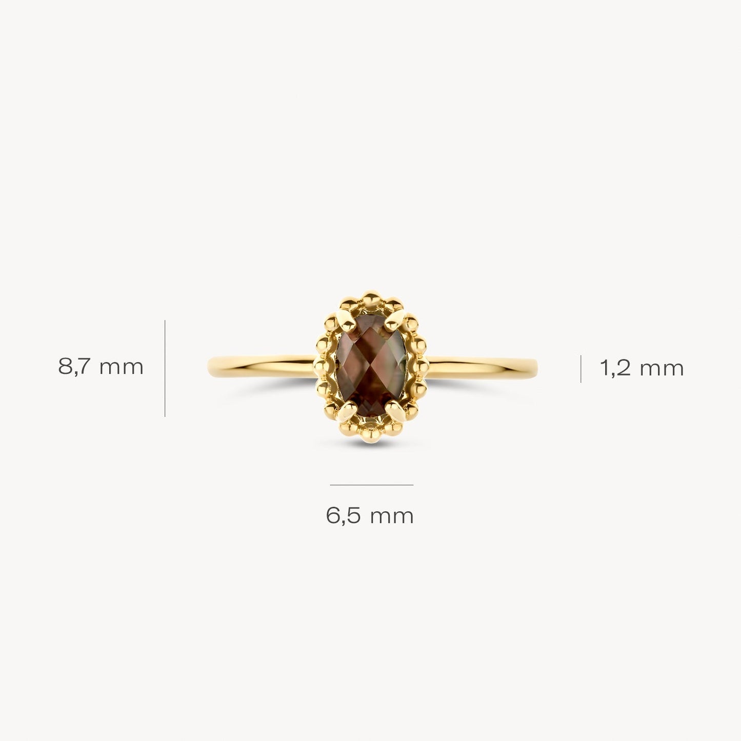 Ring mit schwarzem Perlmutt und Bergkristall