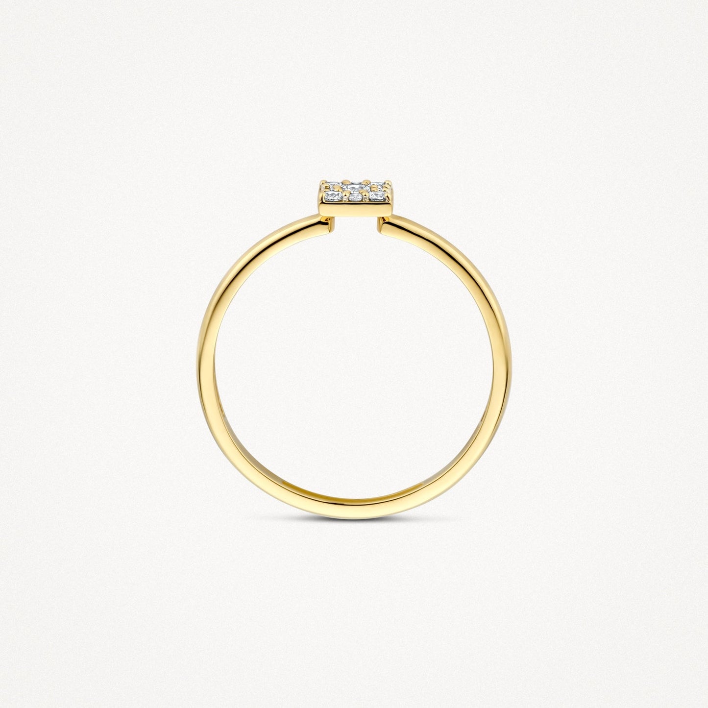 Zirkonia-Ring mit viereckigem Pavé-Element