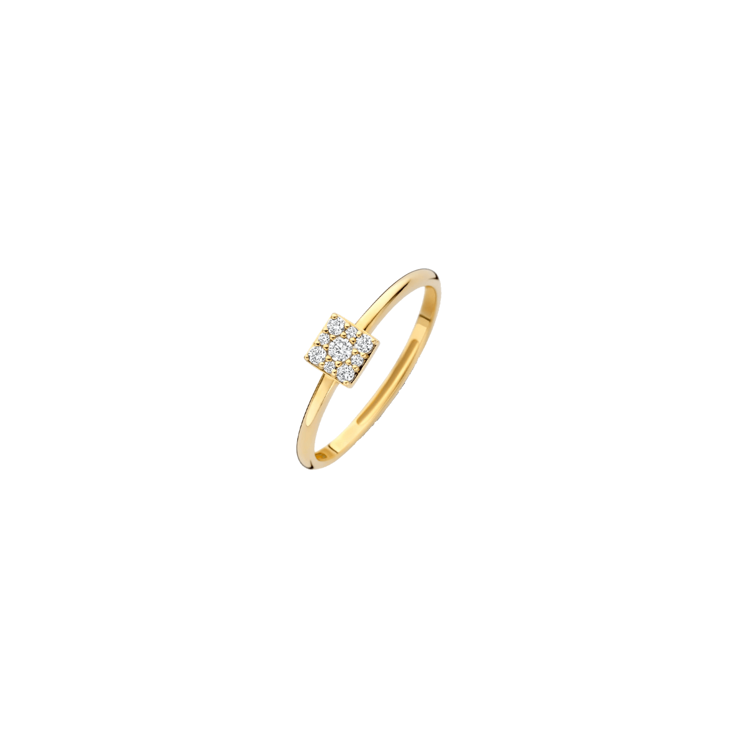 Zirkonia-Ring mit viereckigem Pavé-Element