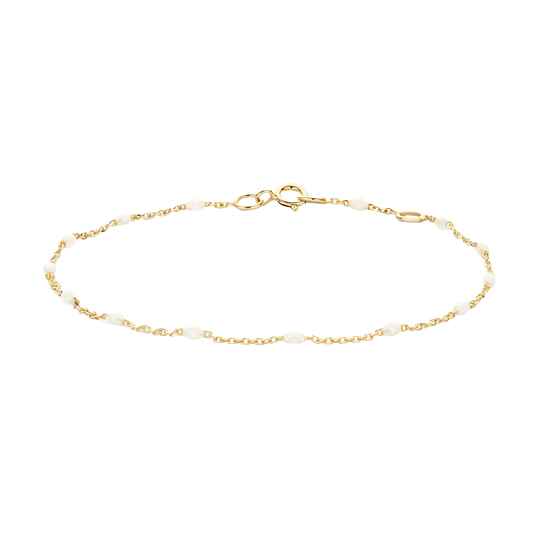 Armband mit weißen Kunstharzsteinen - PERDONA