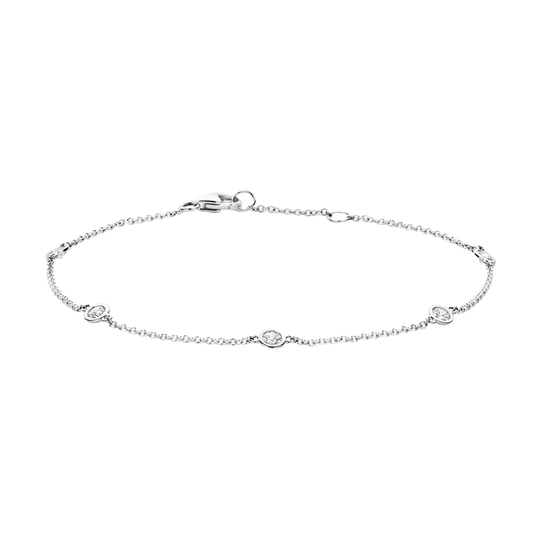 Armband mit Zirkonia in glatter Fassung 585er Weißgold - PERDONA