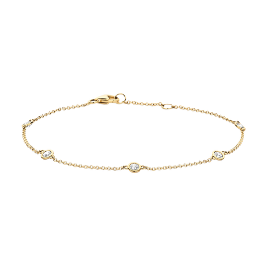 Armband mit Zirkonia in glatter Fassung 585er Gold - PERDONA