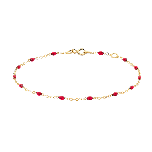 Armband mit roten Kunstharzsteinen - PERDONA