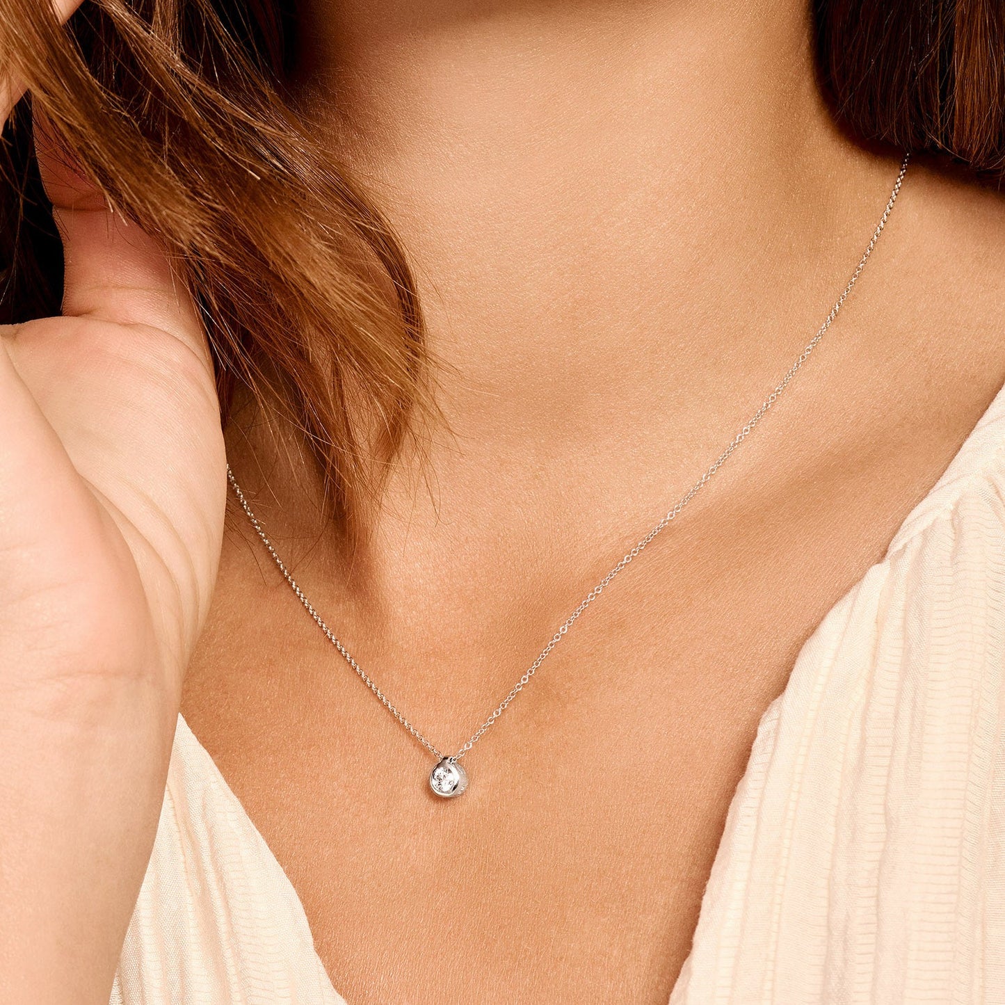 Halskette mit Zirkonia 585 Weißgold