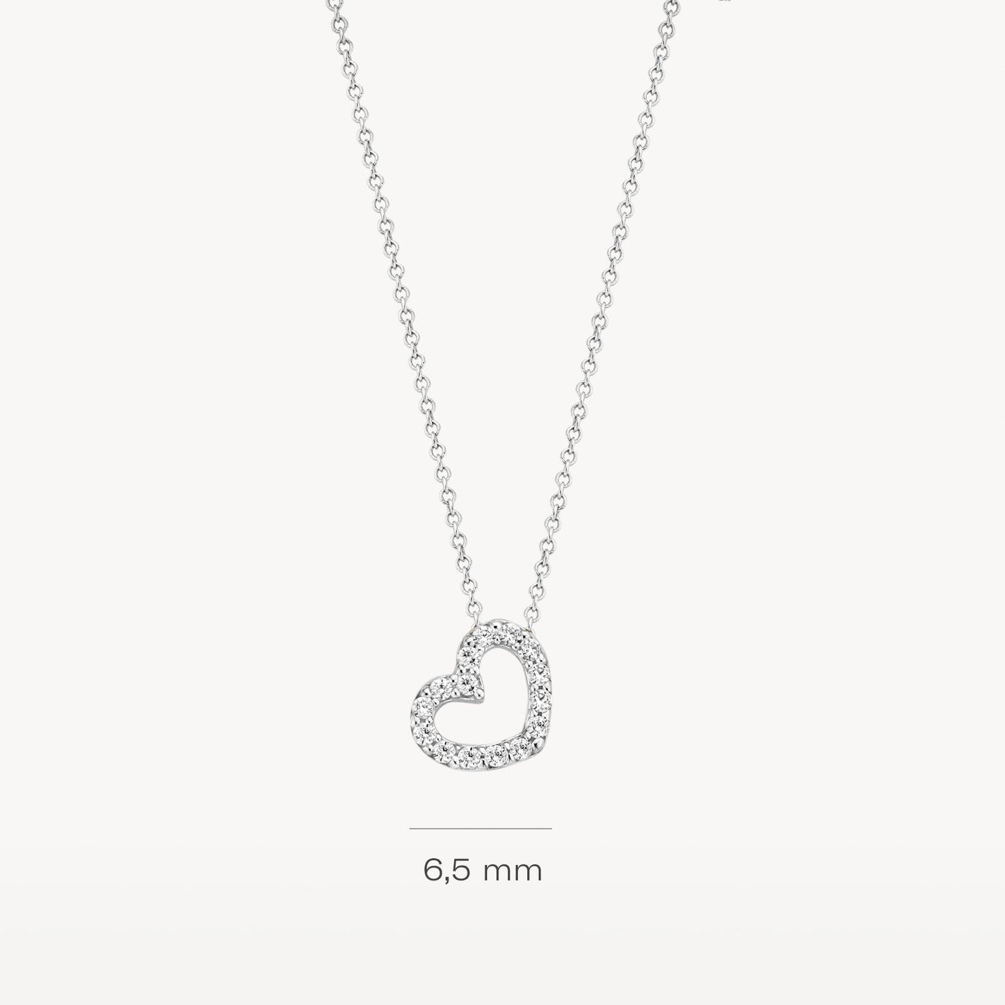 Halskette mit Zirkonia-Herz in 585 Weißgold