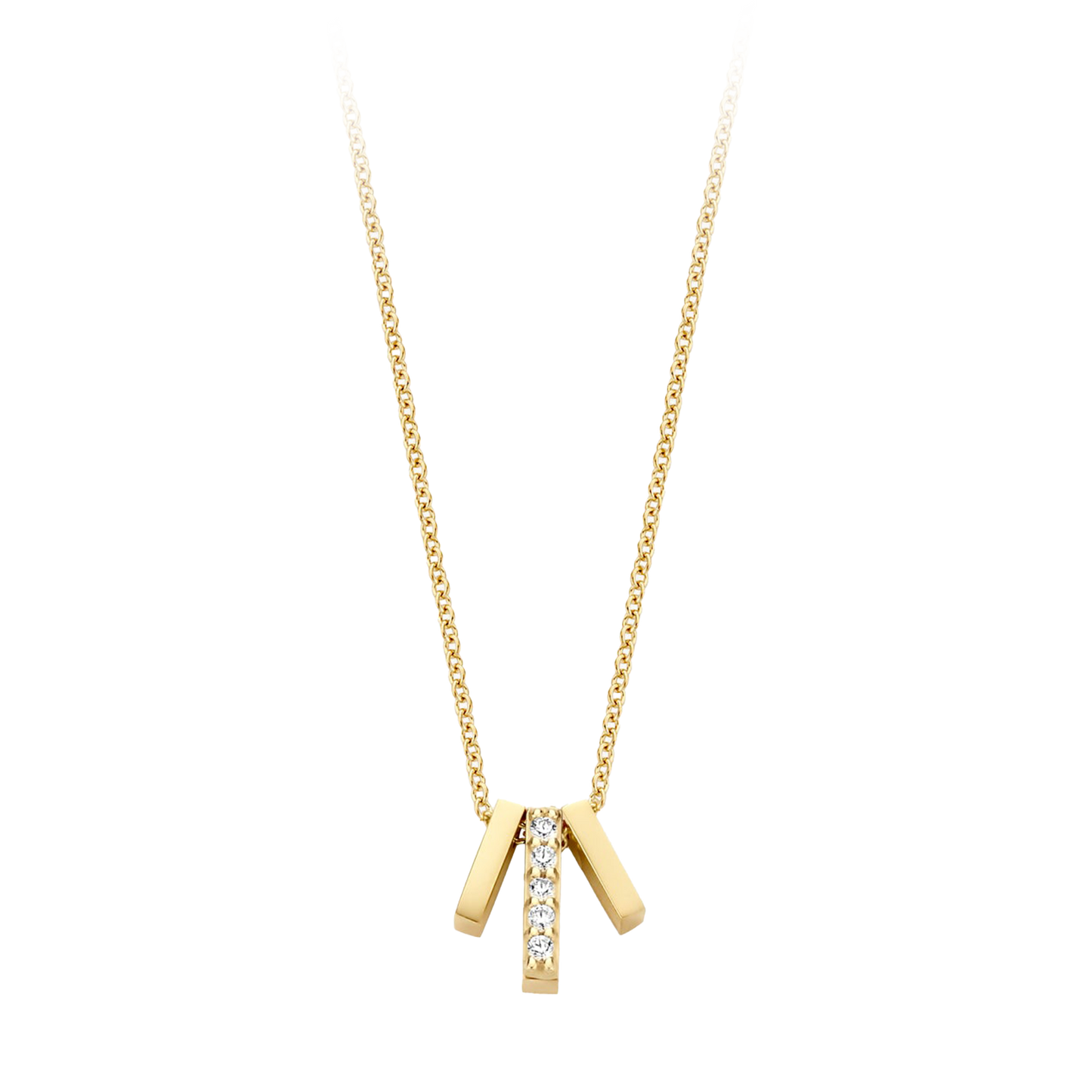 Halskette mit Zirkonia in 585 Gelbgold