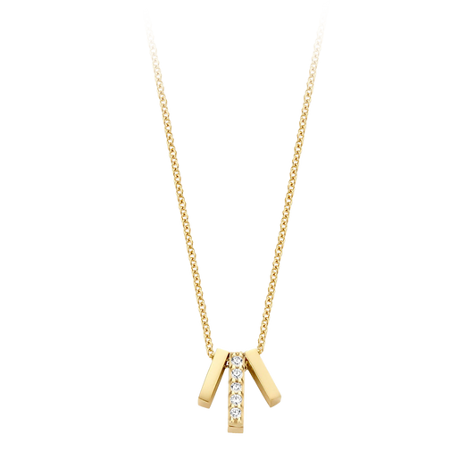 Halskette mit Zirkonia in 585 Gelbgold - PERDONA
