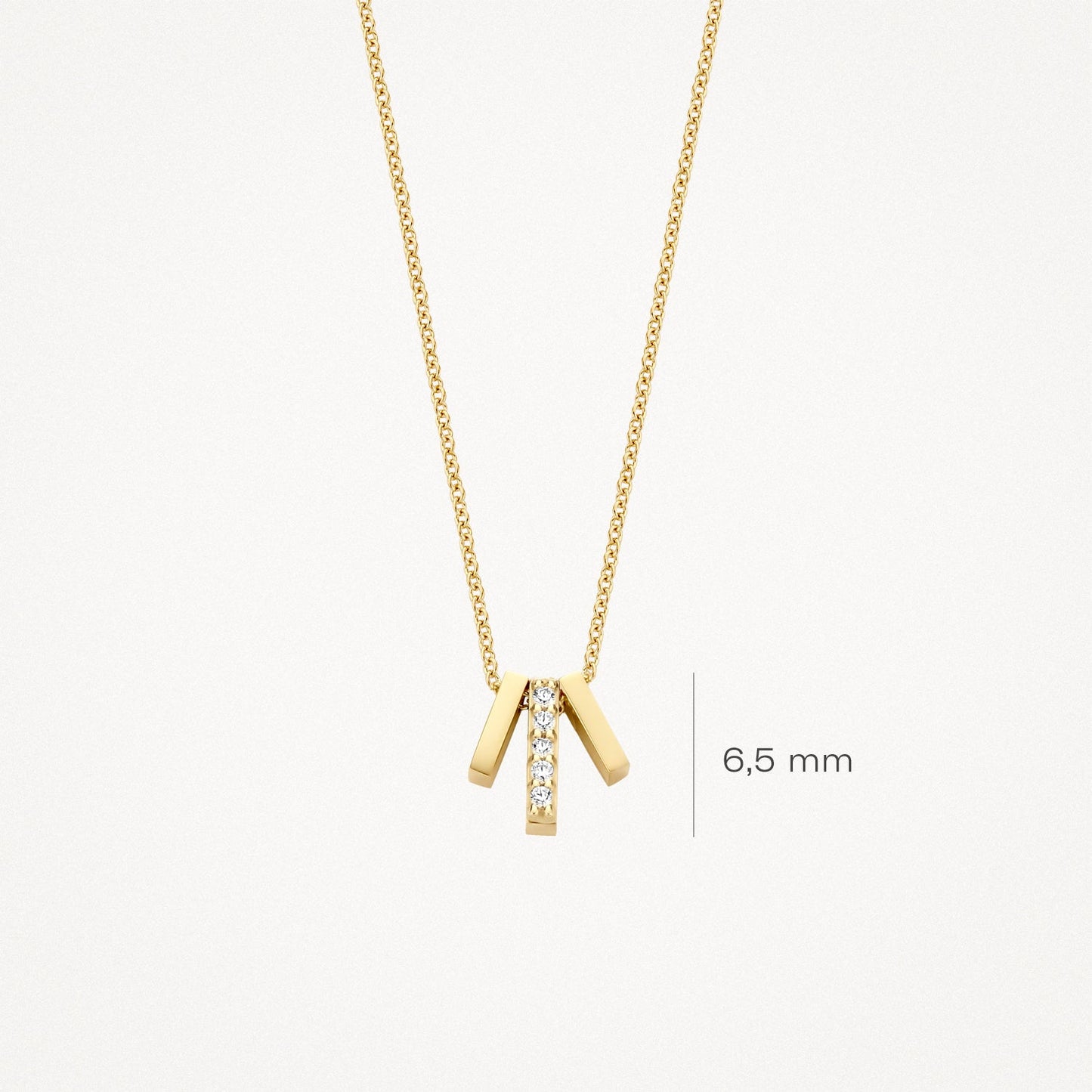 Halskette mit Zirkonia in 585 Gelbgold