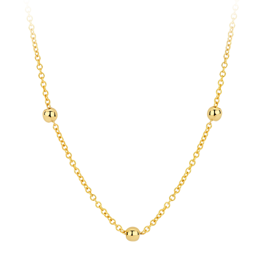 Halskette mit Kugeln aus 585 Gold - PERDONA