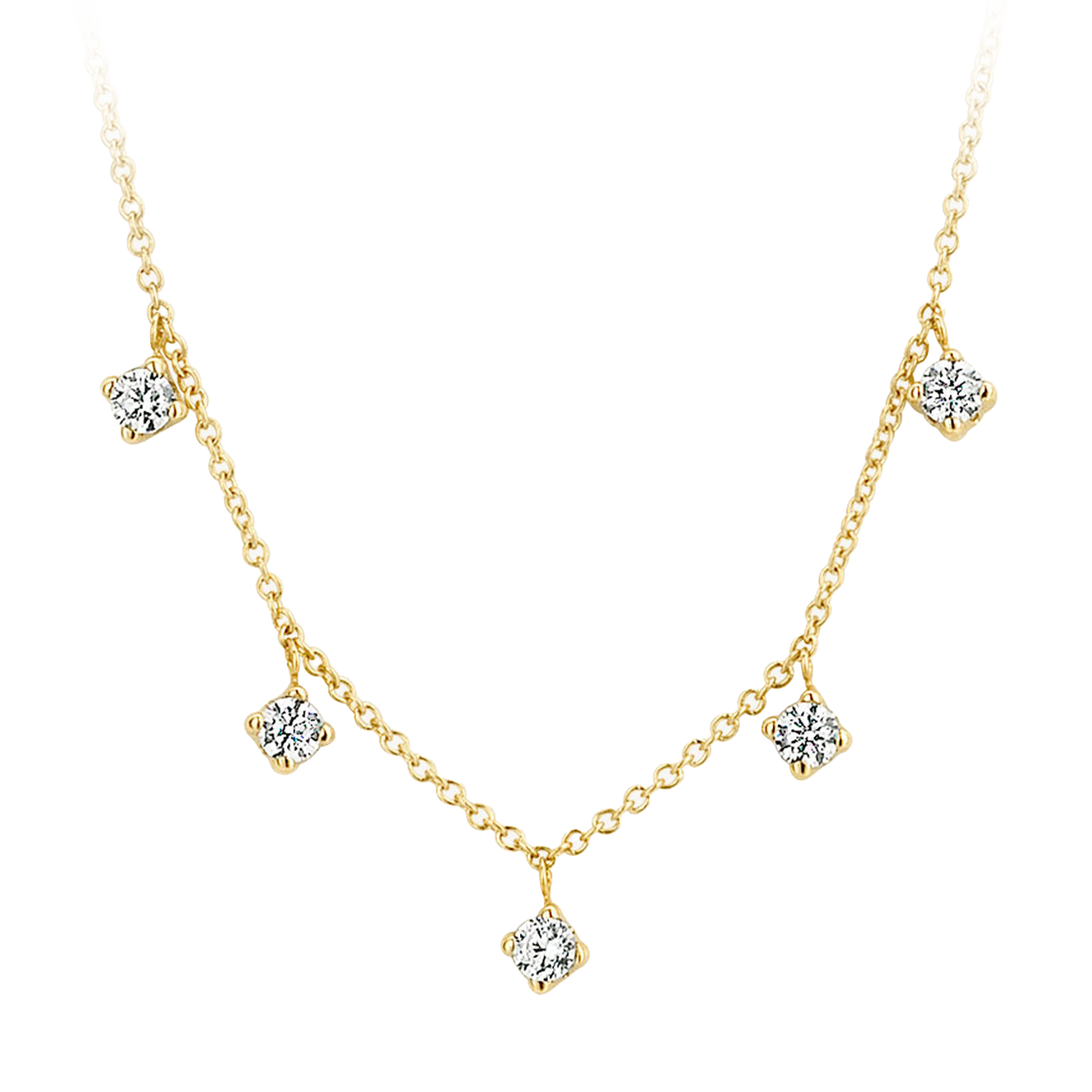 Halskette mit Zirkonia-Elementen in 585 Gold