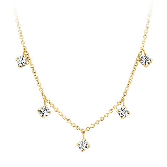 Halskette mit Zirkonia-Elementen in 585 Gold - PERDONA