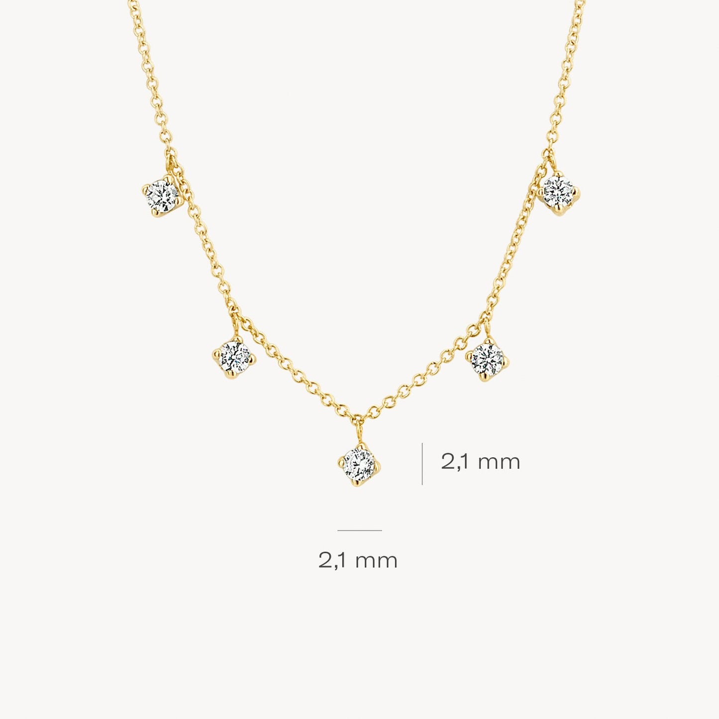 Halskette mit Zirkonia-Elementen in 585 Gold