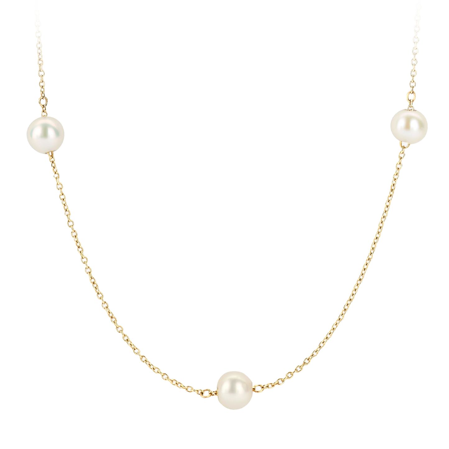 Halskette mit Perlen aus 585 Gold